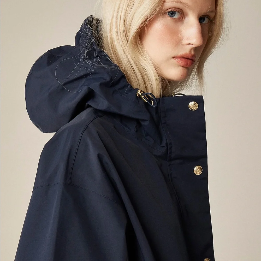J crew navy blue Perfect raincoat